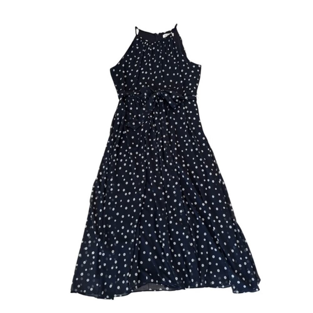 Harper Rose Navy with White Polka Dots Halter Dress - Size 12